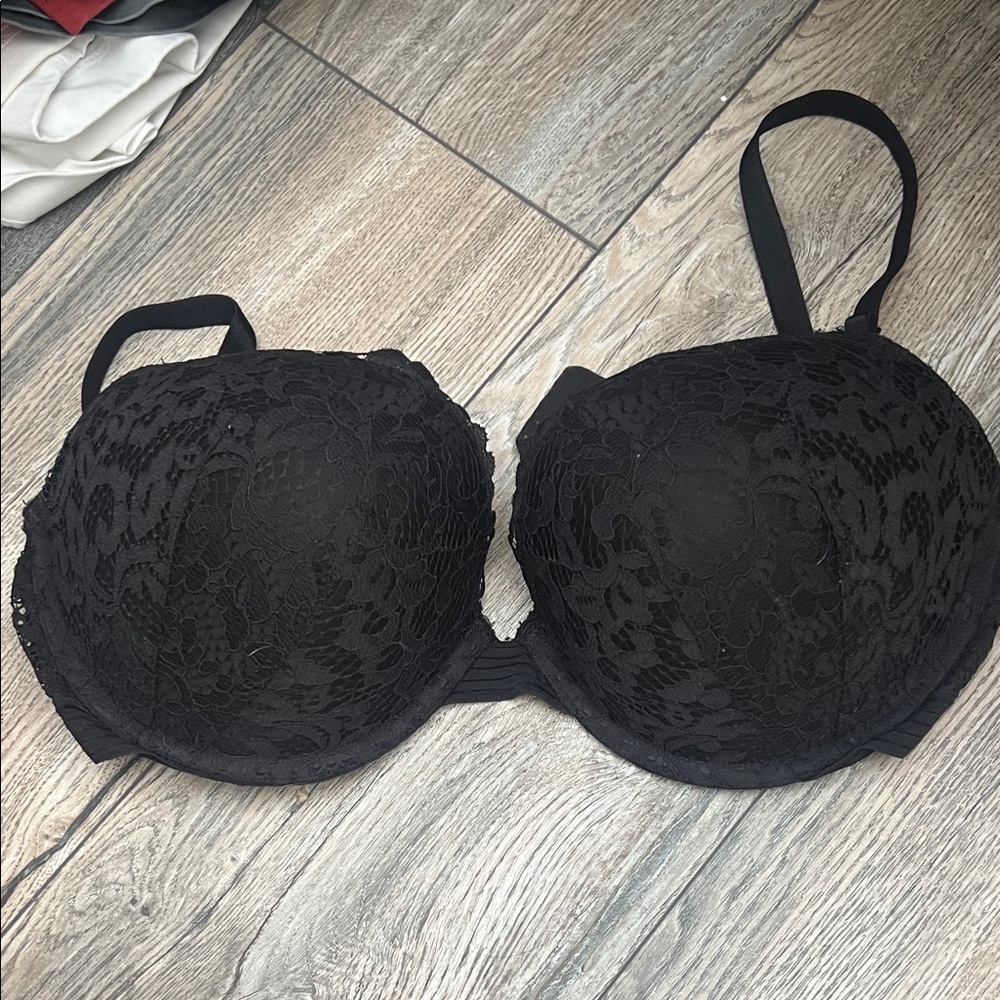 Victoria's Secret Black Floral Lace Bra